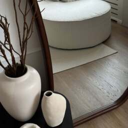 Aaliyah - Full Length Dark Wood Irregular Mirror 180cm x 80cm - thumbnail 5