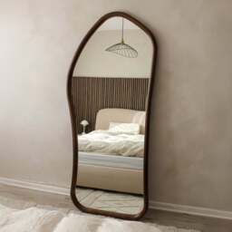 Aaliyah - Full Length Dark Wood Irregular Mirror 180cm x 80cm - thumbnail 1