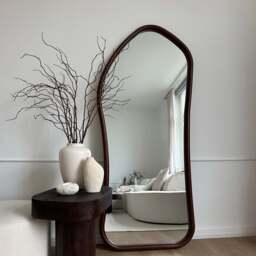 Aaliyah - Full Length Dark Wood Irregular Mirror 180cm x 80cm - thumbnail 3