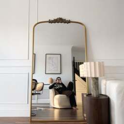 Amelia - Full Length Gold Arched Metal Mirror 186cm x 100cm - thumbnail 3
