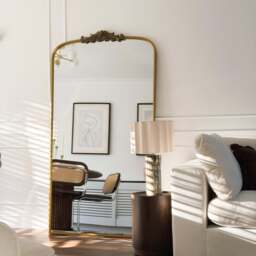 Amelia - Full Length Gold Arched Metal Mirror 186cm x 100cm
