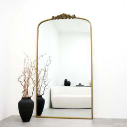 Amelia - Full Length Gold Arched Metal Mirror 186cm x 100cm - thumbnail 6