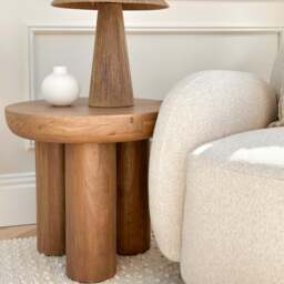 Vermont - Warm Wood Premium Round Side Table - thumbnail 3
