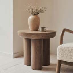 Vermont - Warm Wood Premium Round Side Table - thumbnail 5