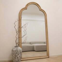 Melilla - Washed Wood Arched Full Length Mirror 190cm x 99cm - thumbnail 3