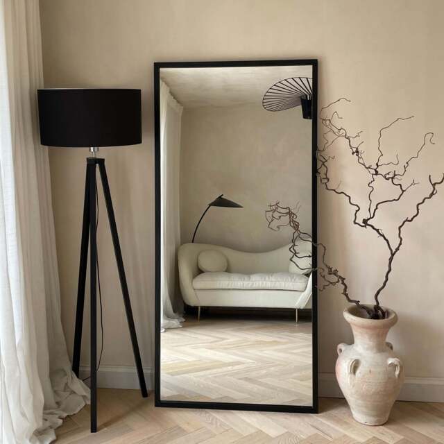 Islington - Full Length Black Industrial Metal Mirror 170cm x 80cm - image 1