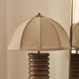 Odette - Dark Wood Dome Shade Table Lamp - thumbnail 6