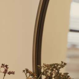 Higgins - Gold Metal Modern Round Wall Mirror 80cm x 80cm - thumbnail 6
