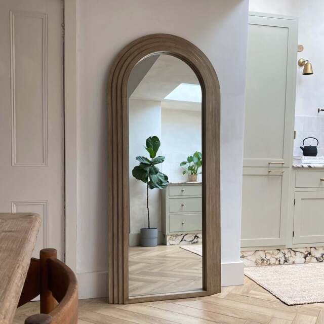 Luciana - Full Length Arched Washed Wood Mirror 180cm x 80cm - image 1