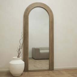Luciana - Full Length Arched Washed Wood Mirror 180cm x 80cm - thumbnail 3