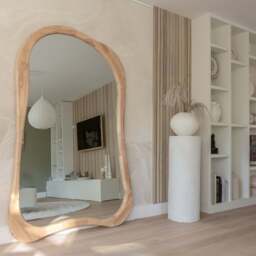 Arcurva - Extra Large Full Length Light Wood Irregular Mirror 190cm x 120cm - thumbnail 2