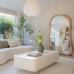 Arcurva - Extra Large Full Length Light Wood Irregular Mirror 190cm x 120cm - thumbnail 3