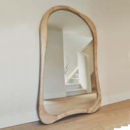 Arcurva - Extra Large Full Length Light Wood Irregular Mirror 190cm x 120cm - thumbnail 4