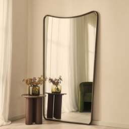 Louis - Antique Bronze Full Length Curved Metal Mirror 180cm x 100cm - thumbnail 1