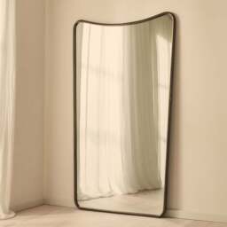 Louis - Antique Bronze Full Length Curved Metal Mirror 180cm x 100cm - thumbnail 3