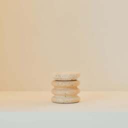 Varella -  Cream Travertine Ribbed Decorative Storage Jar - thumbnail 4