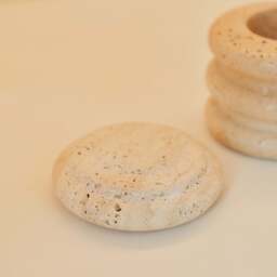 Varella -  Cream Travertine Ribbed Decorative Storage Jar - thumbnail 6