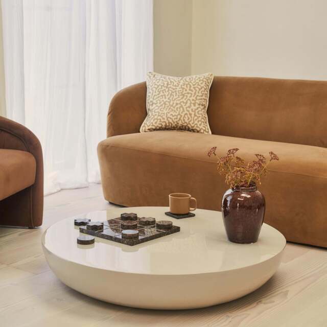 Rivington - High Gloss Ivory Large Round Coffee Table - image 1