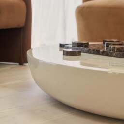 Rivington - High Gloss Ivory Large Round Coffee Table - thumbnail 4