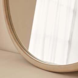 Arden - Large Concrete Round Wooden Wall Mirror 90cm x 90cm - thumbnail 6