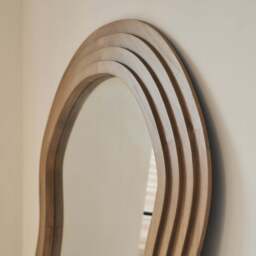 Luciana - Full Length Wave Warm Wood Extra Large Mirror 180cm x 105cm - thumbnail 2