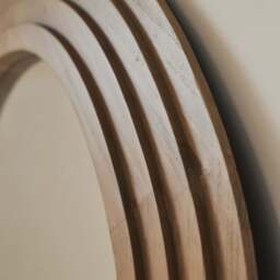 Luciana - Full Length Wave Warm Wood Extra Large Mirror 180cm x 105cm - thumbnail 3
