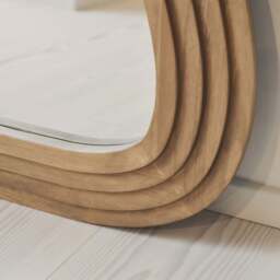 Luciana - Full Length Wave Warm Wood Extra Large Mirror 180cm x 105cm - thumbnail 6