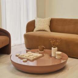 Rivington - High Gloss Mocha Large Round Coffee Table - thumbnail 1