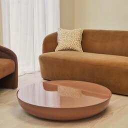 Rivington - High Gloss Mocha Large Round Coffee Table - thumbnail 3