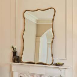 Elise - Gold Art Deco Metal Overmantle Mirror 120cm x 80cm - thumbnail 3