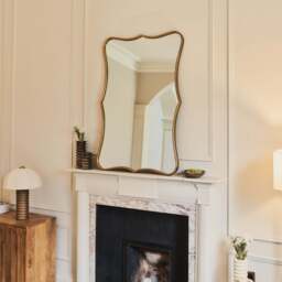 Elise - Gold Art Deco Metal Overmantle Mirror 120cm x 80cm - thumbnail 5