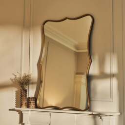 Elise - Gold Art Deco Metal Overmantle Mirror 120cm x 80cm - thumbnail 2