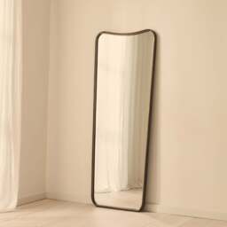 Louis - Antique Bronze Full Length Curved Metal Mirror 160cm x 60cm - thumbnail 2