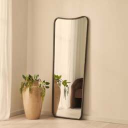 Louis - Antique Bronze Full Length Curved Metal Mirror 160cm x 60cm