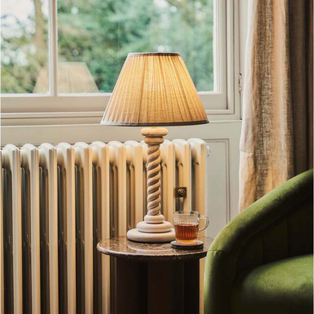 Cordelia - White Washed Wood Pleated Shade Table Lamp - image 1
