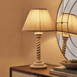 Cordelia - White Washed Wood Pleated Shade Table Lamp - thumbnail 3
