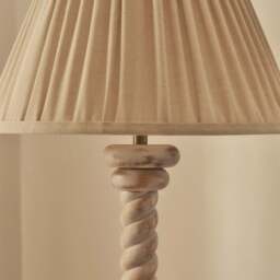 Cordelia - White Washed Wood Pleated Shade Table Lamp - thumbnail 4