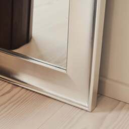 Porta - Full Length Arched Brushed Chrome Large Mirror 180cm x 70cm - thumbnail 4