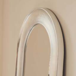 Porta - Full Length Arched Brushed Chrome Large Mirror 180cm x 70cm - thumbnail 2