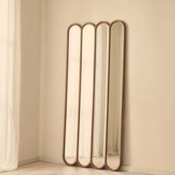 Reims - Warm Wood Full Length Arched Panel Wooden Mirror 180cm x 80cm - thumbnail 3