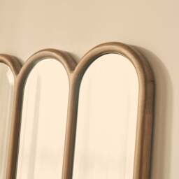 Reims - Warm Wood Full Length Arched Panel Wooden Mirror 180cm x 80cm - thumbnail 6