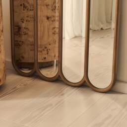 Reims - Warm Wood Full Length Arched Panel Wooden Mirror 180cm x 80cm - thumbnail 5