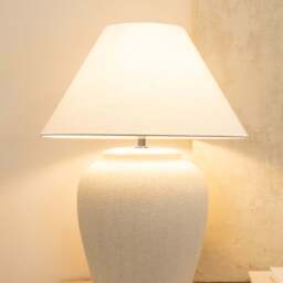 Sicily - Stone Ceramic Coolie Shade Table Lamp - thumbnail 4