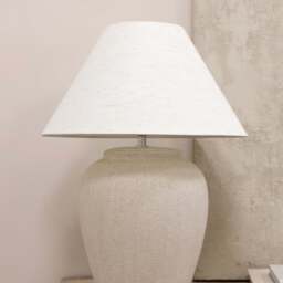 Sicily - Stone Ceramic Coolie Shade Table Lamp - thumbnail 5