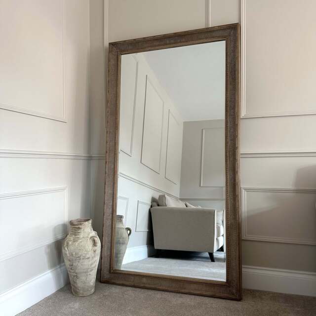 Antoine - Full Length Extra Large Washed Wood Rectangular Mirror 185cm x 100cm - image 1