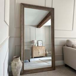 Antoine - Full Length Extra Large Washed Wood Rectangular Mirror 185cm x 100cm - thumbnail 2
