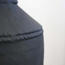 Toledo - Large Black Textured Terracotta Vase - thumbnail 4