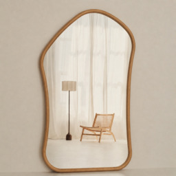 Aaliyah - Extra Large Full Length Warm Wood Irregular Mirror 180cm x 110cm - thumbnail 5