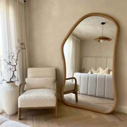 Aaliyah - Extra Large Full Length Warm Wood Irregular Mirror 180cm x 110cm - thumbnail 2