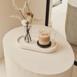 Travara - White Marble Oval Decorative Tray - thumbnail 6